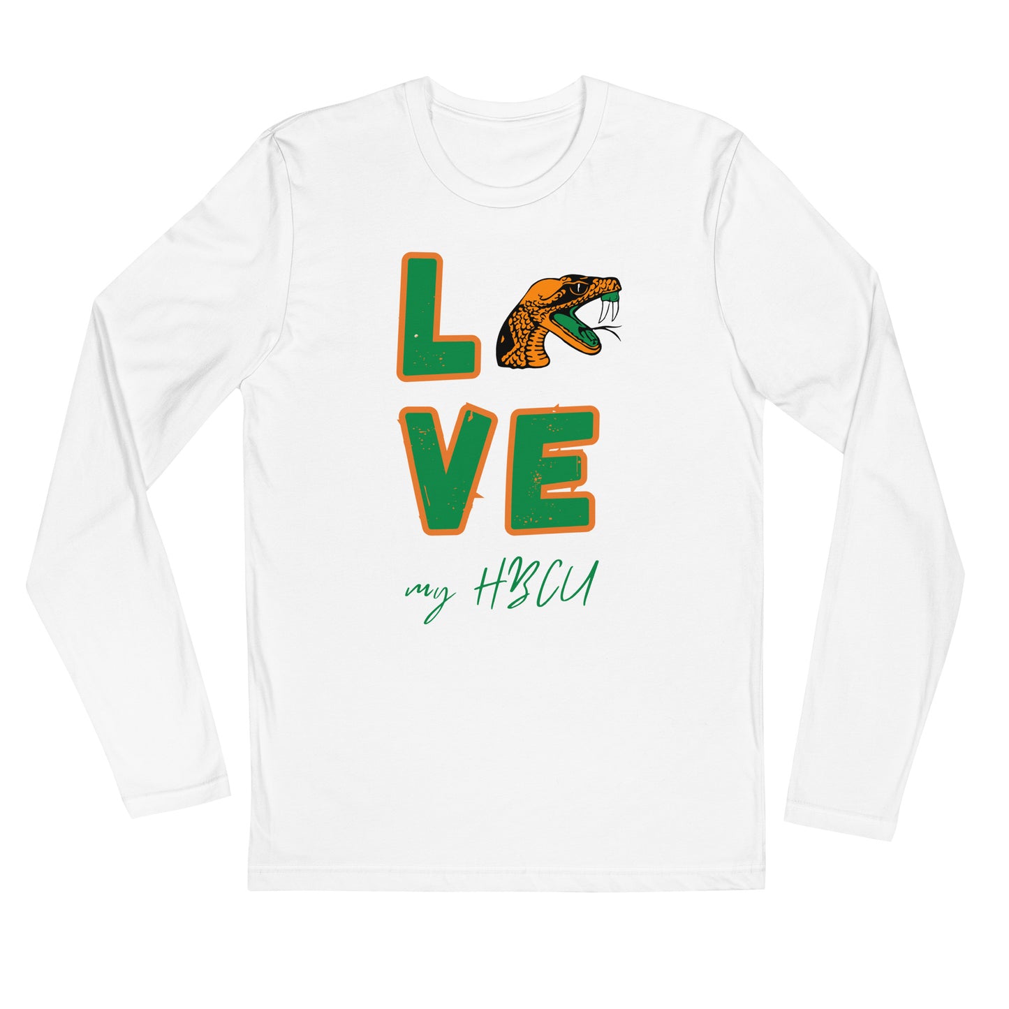 FAMU Love my HBCU Long Sleeve Fitted Crew