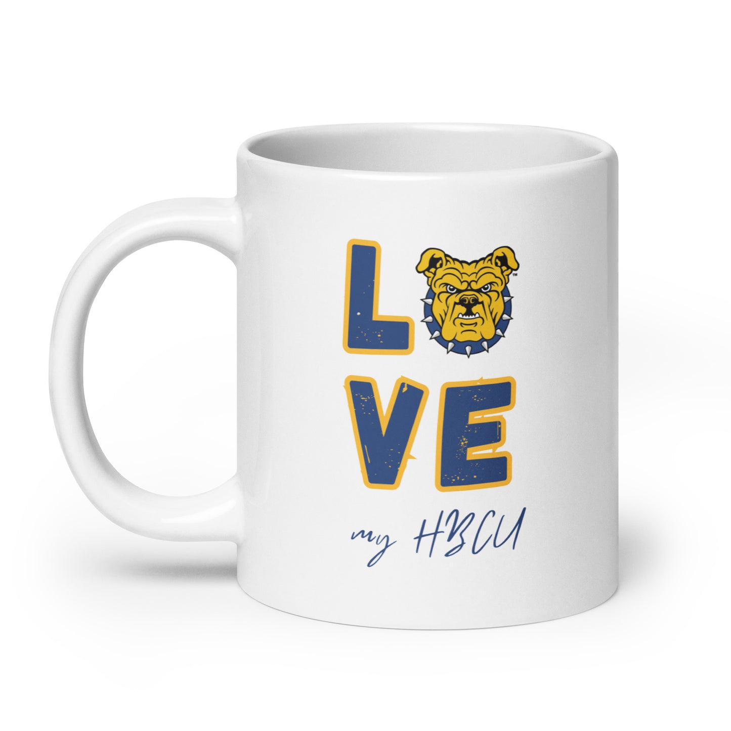 Aggie Love my HBCU White glossy mug - 20 oz