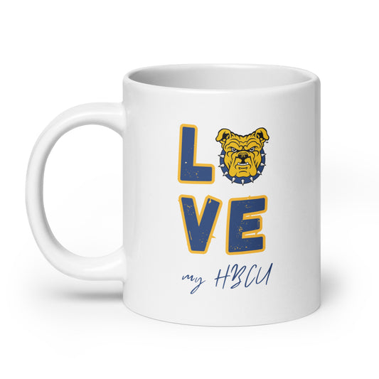 Aggie Love my HBCU White glossy mug - 20 oz