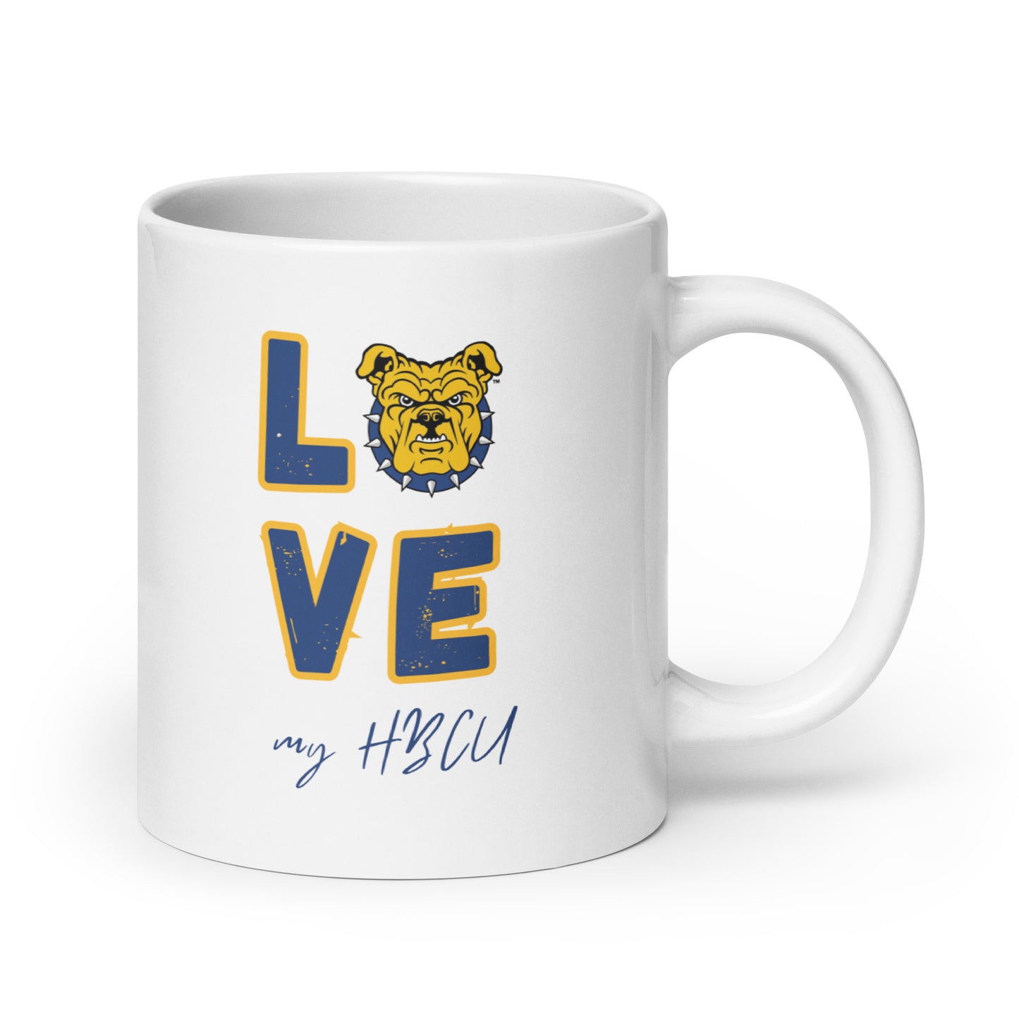 Aggie Love my HBCU White glossy mug - 20 oz